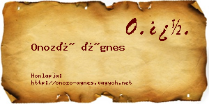Onozó Ágnes névjegykártya