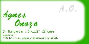 agnes onozo business card